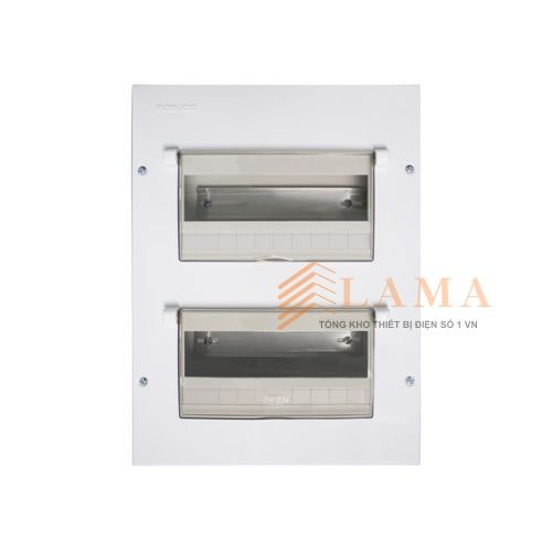 Tủ Điện Âm Tường 18 26 Modules Mặt + Đế Kim Loại NDP126 Nanoco