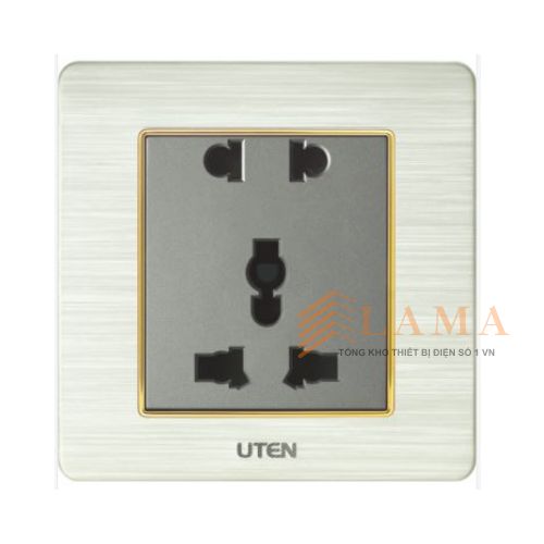 Ổ Cắm Đôi 3 Chấu UTEN V6.0 Màu Bạc (2)