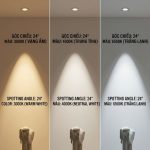 Đèn Spotlight Âm Trần 12W Chóa Đen Góc Chiếu 24 Độ