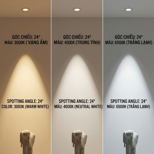 Đèn Spotlight Âm Trần 12W Chóa Trắng Góc Chiếu 24 Độ NSP12WW24 Nanoco