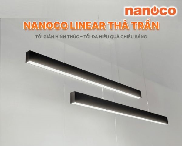 Đèn Thả Trần Nanoco 40W Màu Đen Gốc Chiếu 120 Độ
