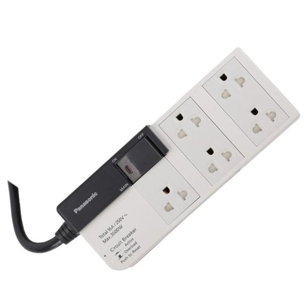 Ổ Cắm Panasonic Có Dây WCHG28352, 5 Ổ Cắm, 1 Công Tắc, 3 Mét