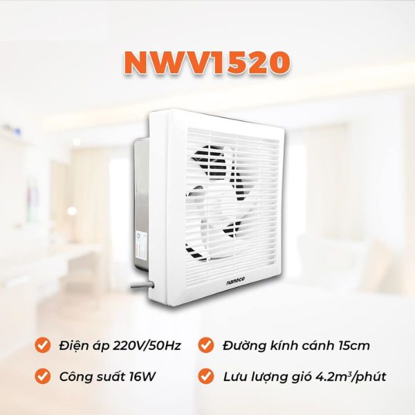 Quạt Hút Gắn Tường Nanoco 1 Chiều NWV1520